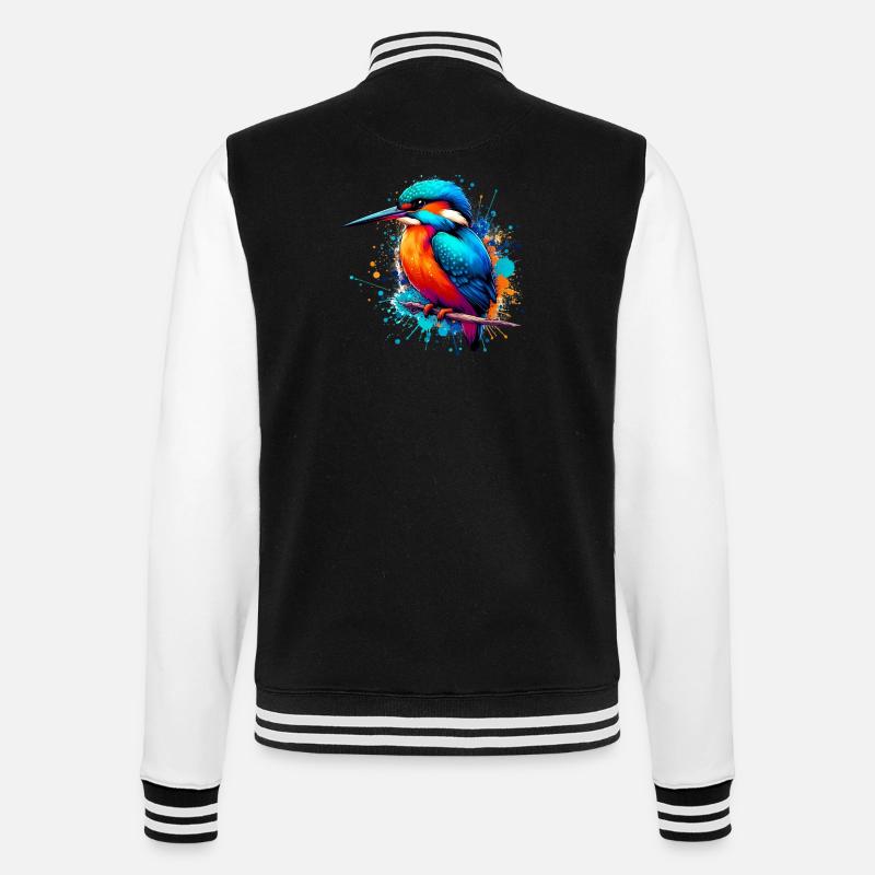 Eisvogel - College-Sweatjacke - Schwarz/Weiß