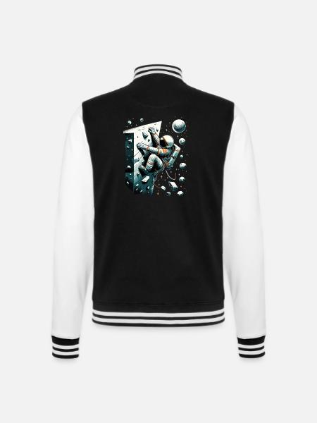Bouldering Astronaut Spaceman Gift - College Sweat Jacket - black/white