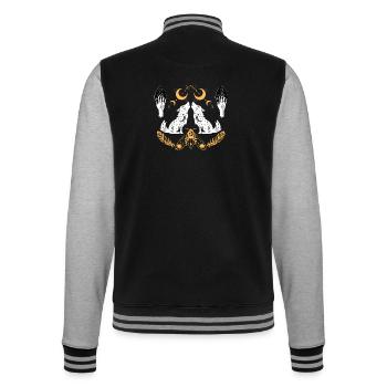 Lunar Wolves Emblem - College Sweat Jacket - black/heather grey - Back - Marisol (170cm)