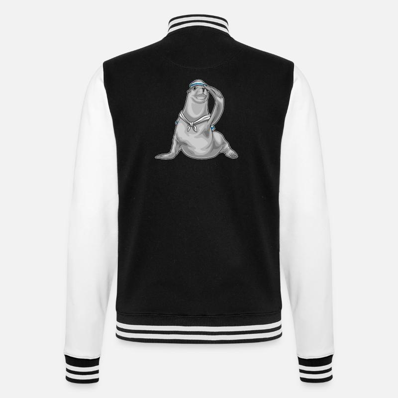 Chapeau de marin phoque - Veste Teddy - noir/blanc