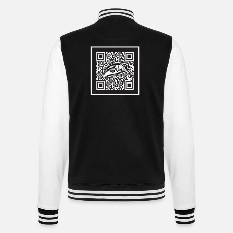 Barsch QR Code Design - College-Sweatjacke - Schwarz/Weiß