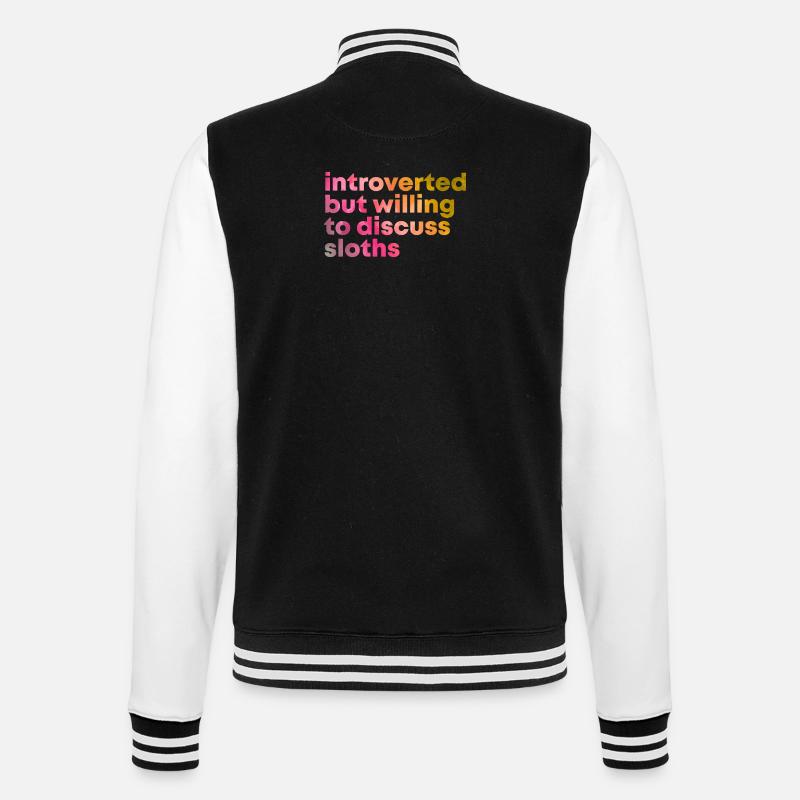Faultier - College-Sweatjacke - Schwarz/Weiß