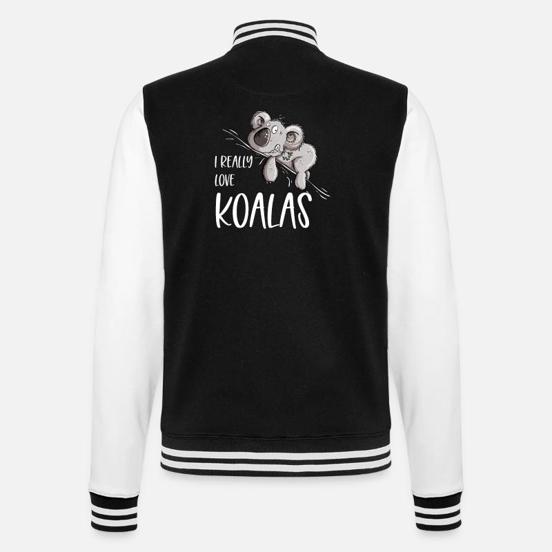 I Really Love Koalas Koala Bär - College-Sweatjacke - Schwarz/Weiß