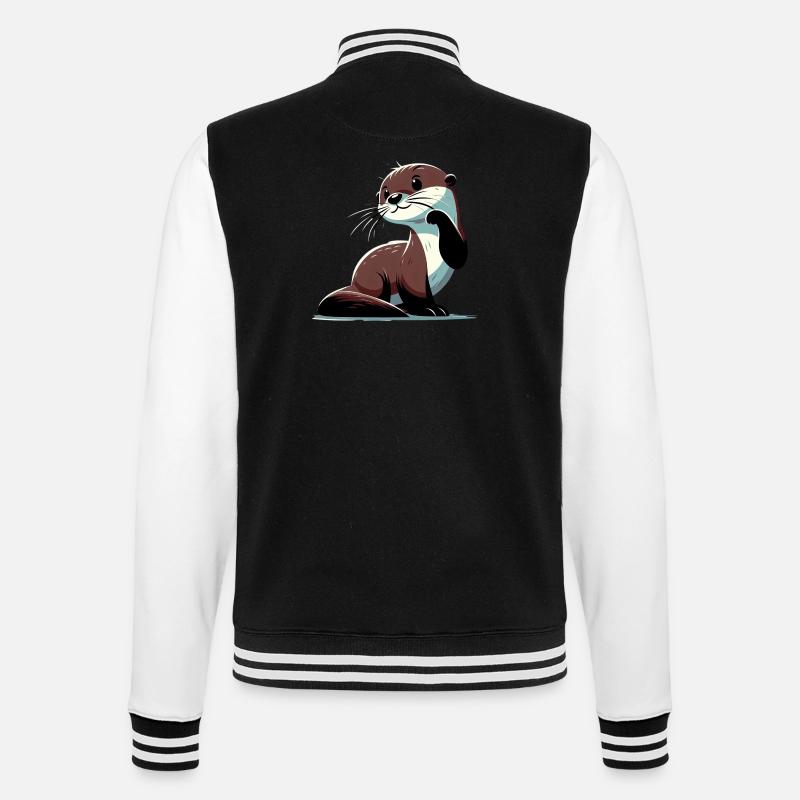 Otter - College-Sweatjacke - Schwarz/Weiß