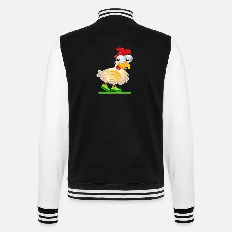 CHICKENS COMIC RUNNING RACE - College Sweat Jacket - black/white