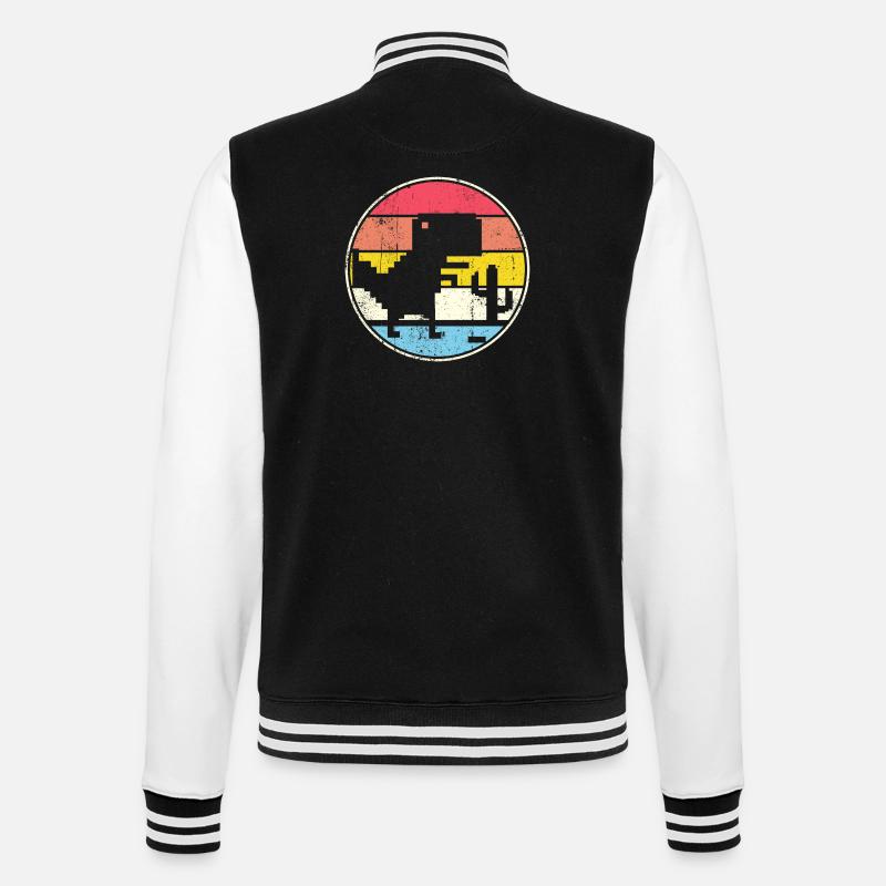 Pixel Sunset Circle with Silhouette - College Sweat Jacket - black/white