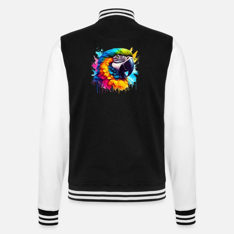 Papegoja - Collegesweatjacka - svart/vit