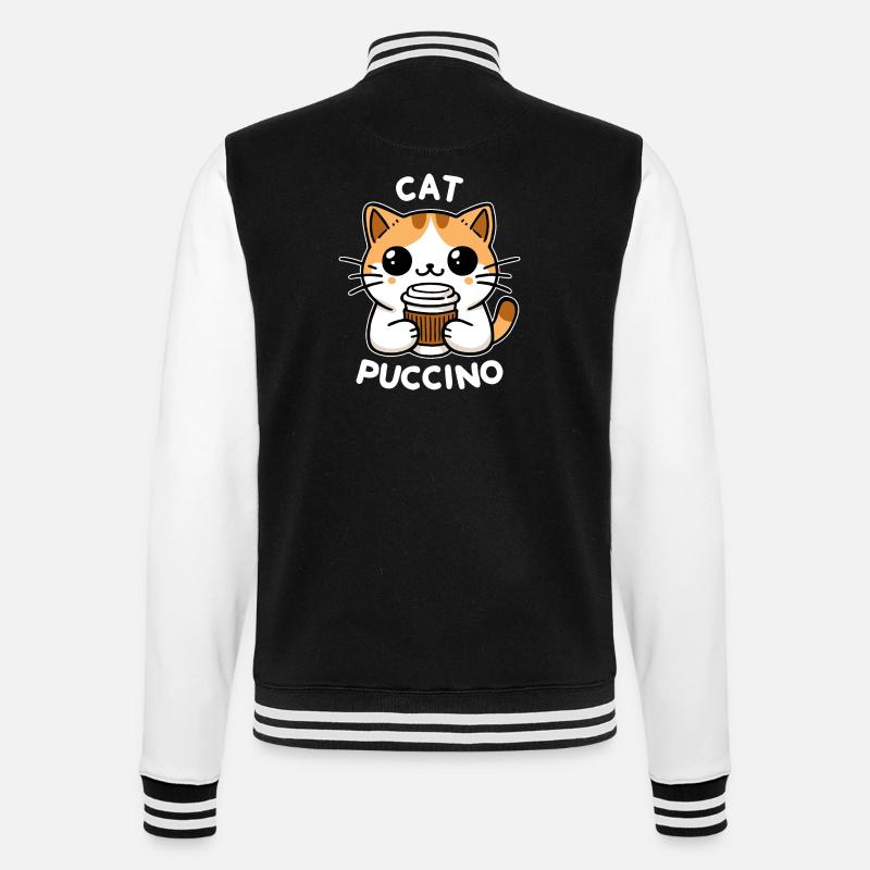 Catpuccino 2 (dark) - College Sweat Jacket - black/white