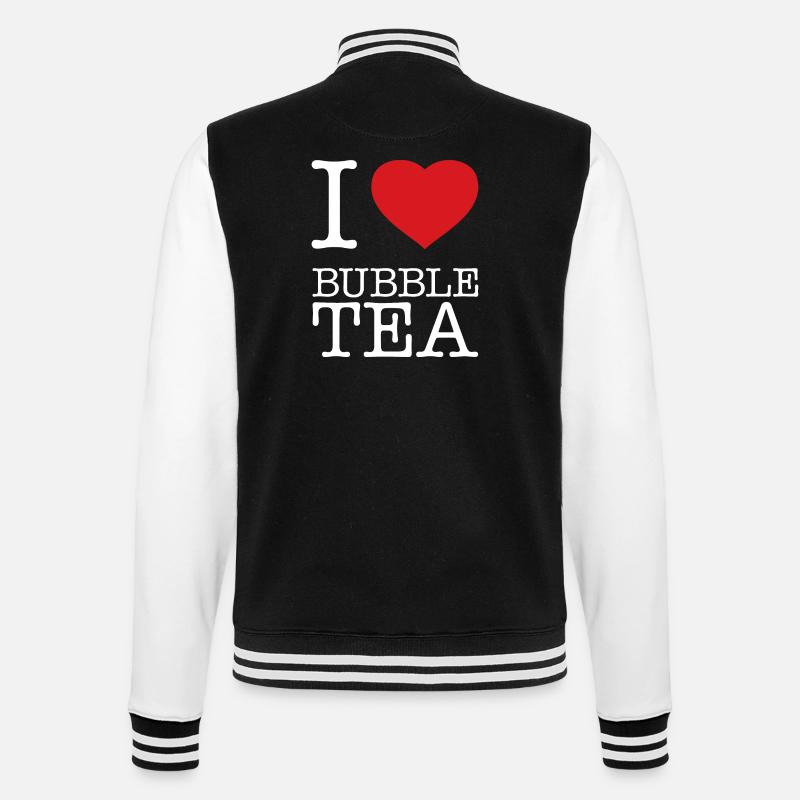 I LOVE BUBBLE TEA - College Sweat Jacket - black/white