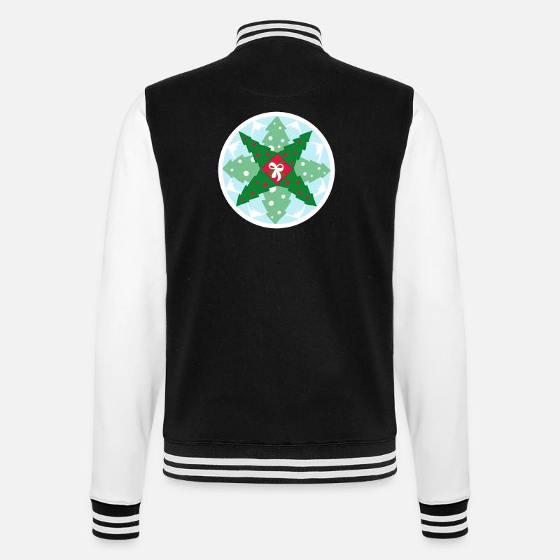 Christmas Pattern - College Sweat Jacket - black/white