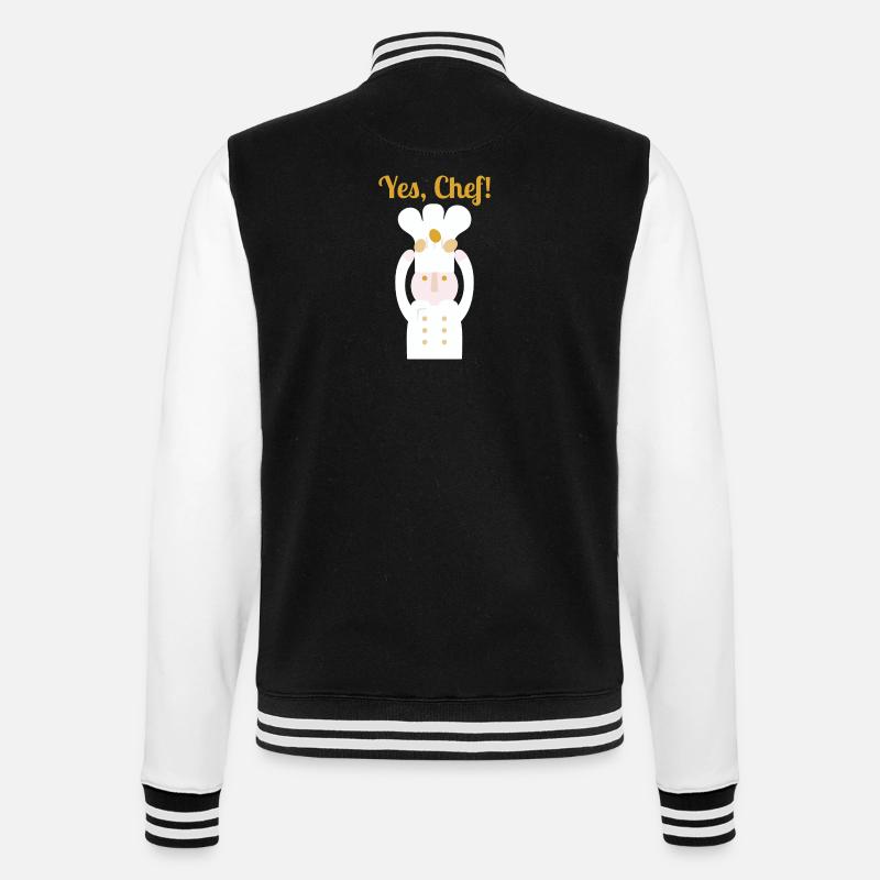 Ja, Chefkoch! l Text - College-Sweatjacke - Schwarz/Weiß