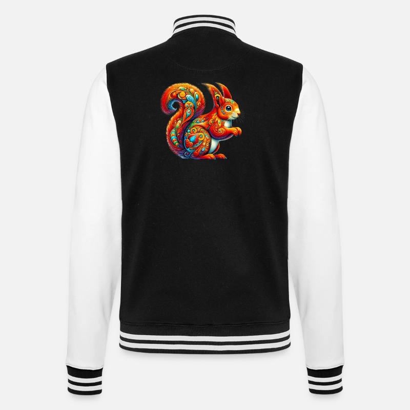 Eichhörnchen - College-Sweatjacke - Schwarz/Weiß