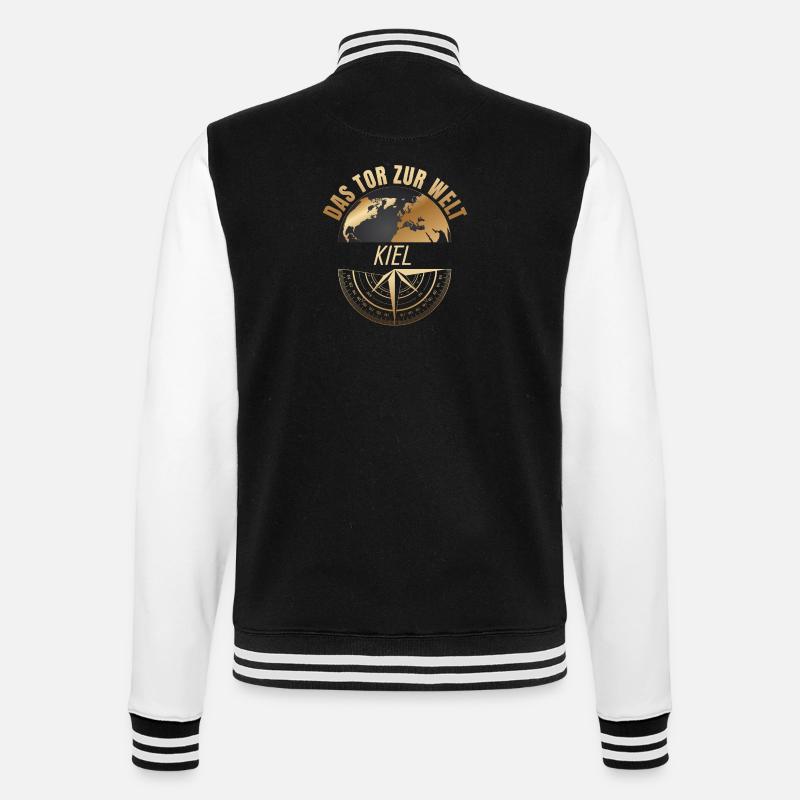 Das Tor zur Welt - Kiel - College-Sweatjacke - Schwarz/Weiß
