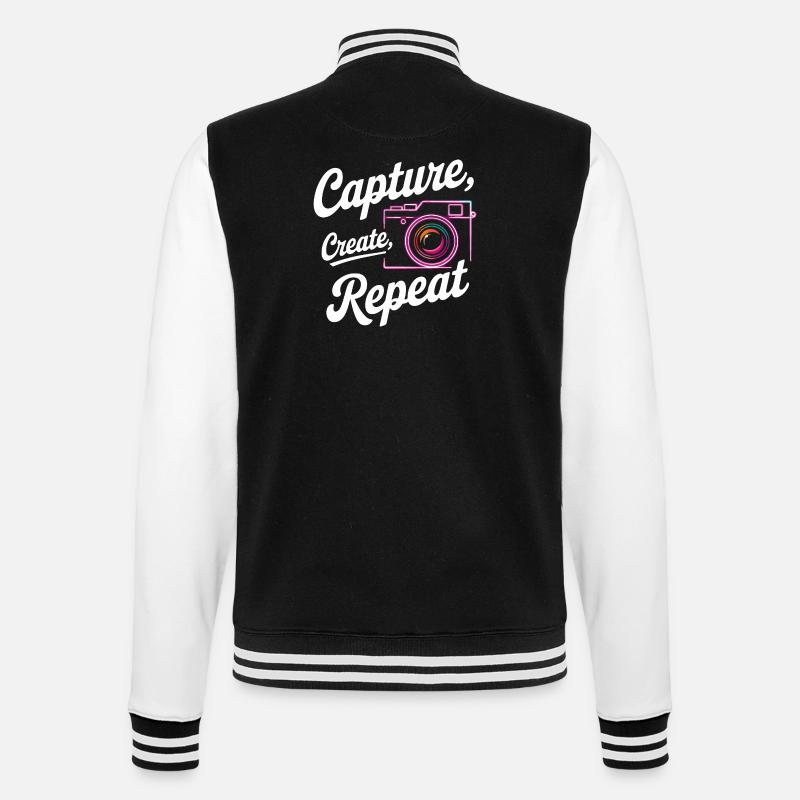 Capture Create Repeat - College Sweat Jacket - black/white