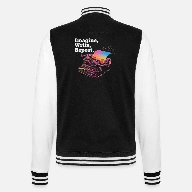 Imagine, Write, Repeat - College Sweat Jacket - black/white
