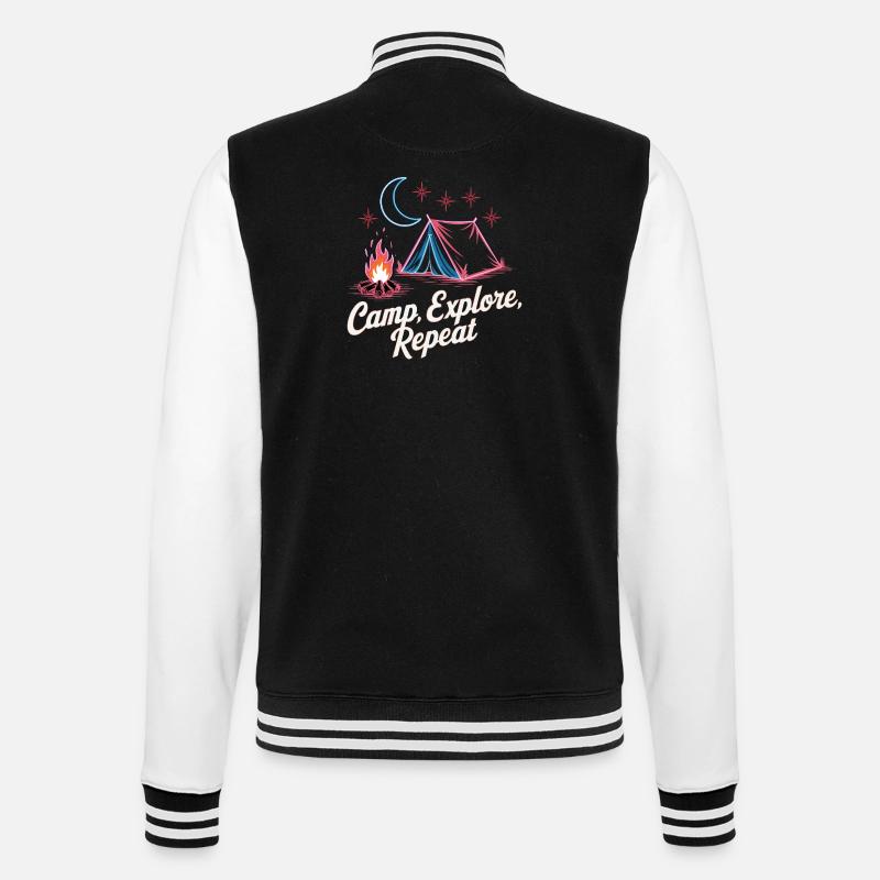 Camp Explore Repeat - Veste Teddy - noir/blanc