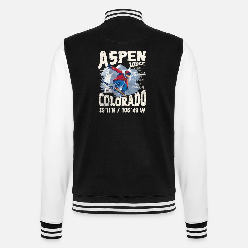 Verschneiter Bergläufer - College-Sweatjacke - Schwarz/Weiß