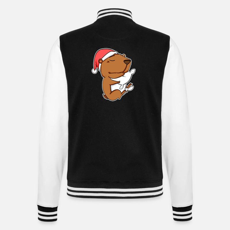 Capybara Capybara Gift - College Sweat Jacket - black/white