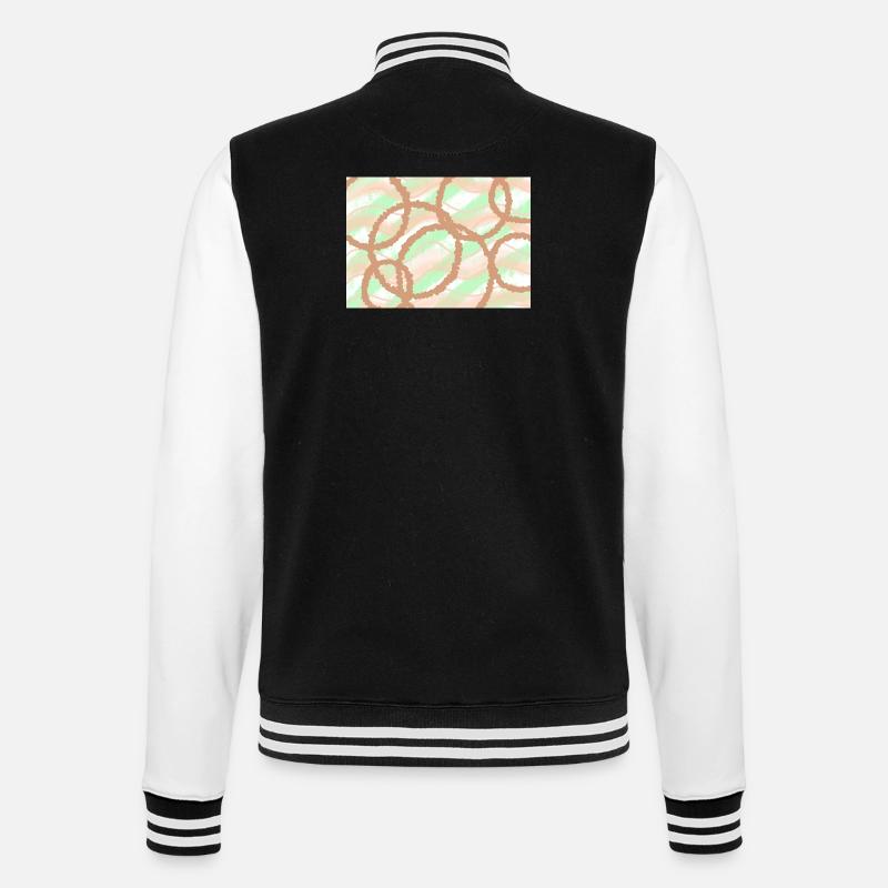 braune Kreise Hintergrund - College-Sweatjacke - Schwarz/Weiß