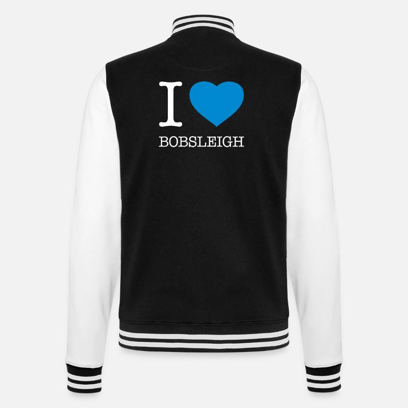 I LOVE BOBSLEIGH Bobfahren - College Sweat Jacket - black/white