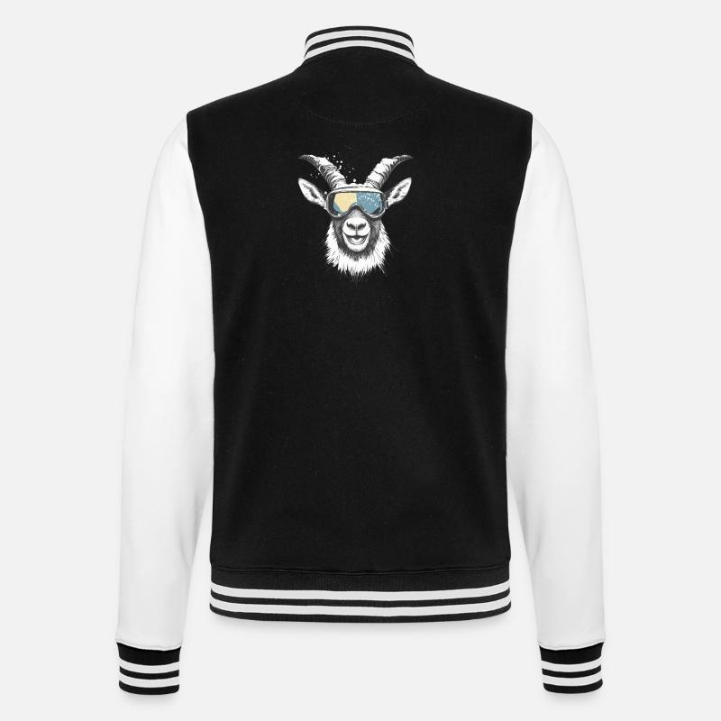 Aprés Ski Steinbock - College-Sweatjacke - Schwarz/Weiß