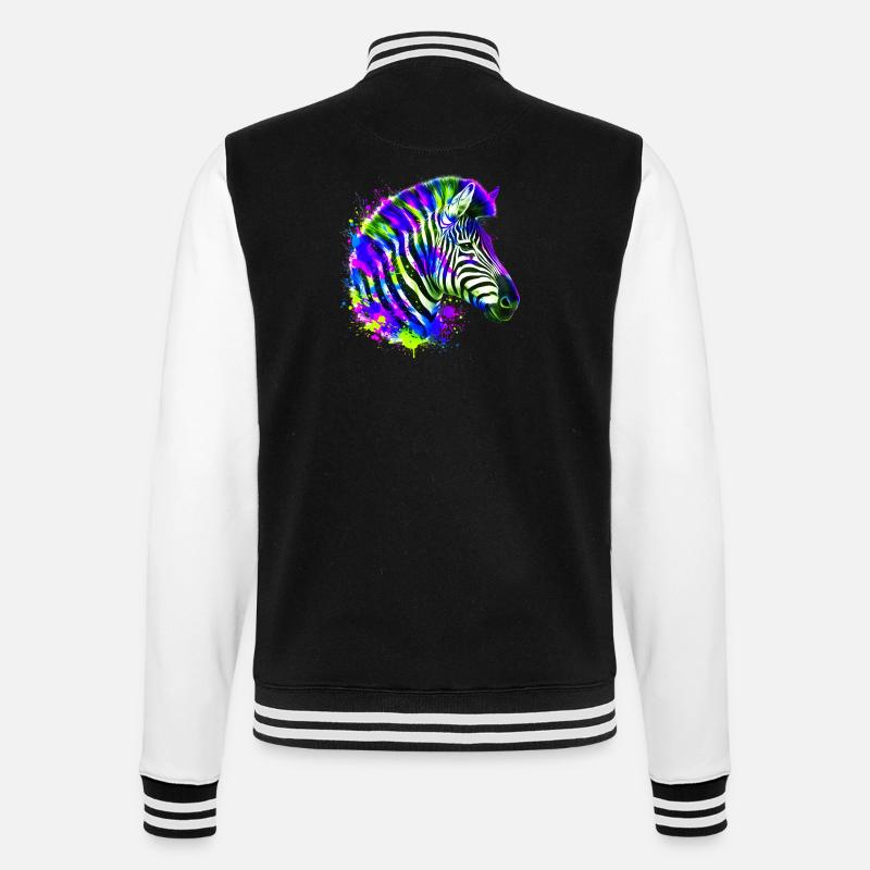 Zebra - College-Sweatjacke - Schwarz/Weiß