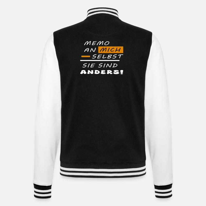 Sie sind anders ! - College-Sweatjacke - Schwarz/Weiß