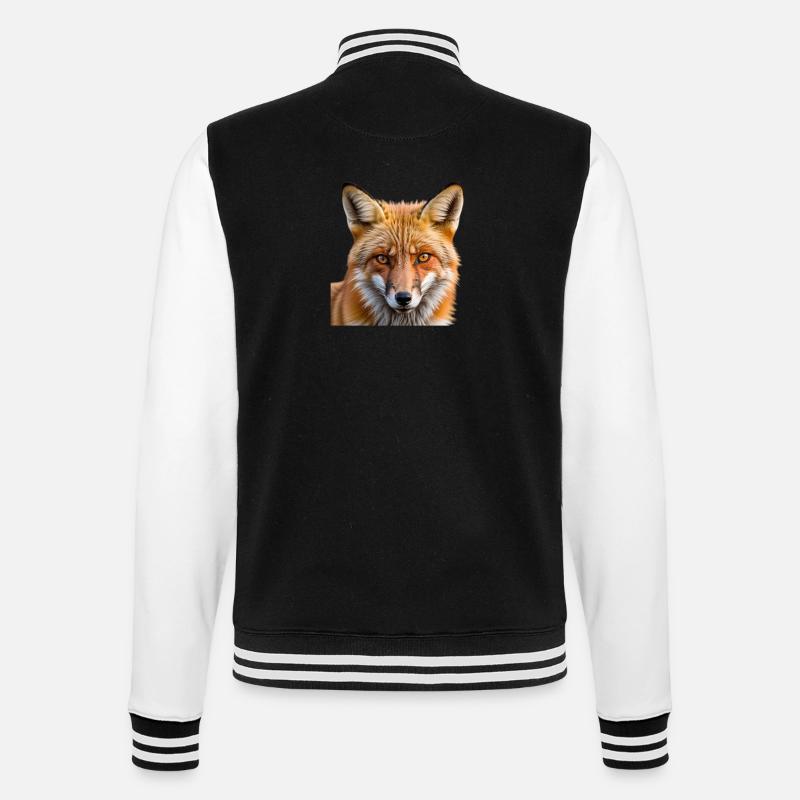 Fuchs Tierbild - College-Sweatjacke - Schwarz/Weiß