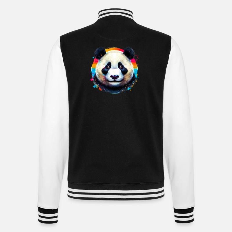 Panda - College Sweat Jacket - black/white