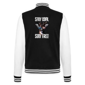 4th of July Hirsch patriotisches Outfit USA Flagge - College-Sweatjacke - Schwarz/Weiß - Hinten - Marisol (170cm)