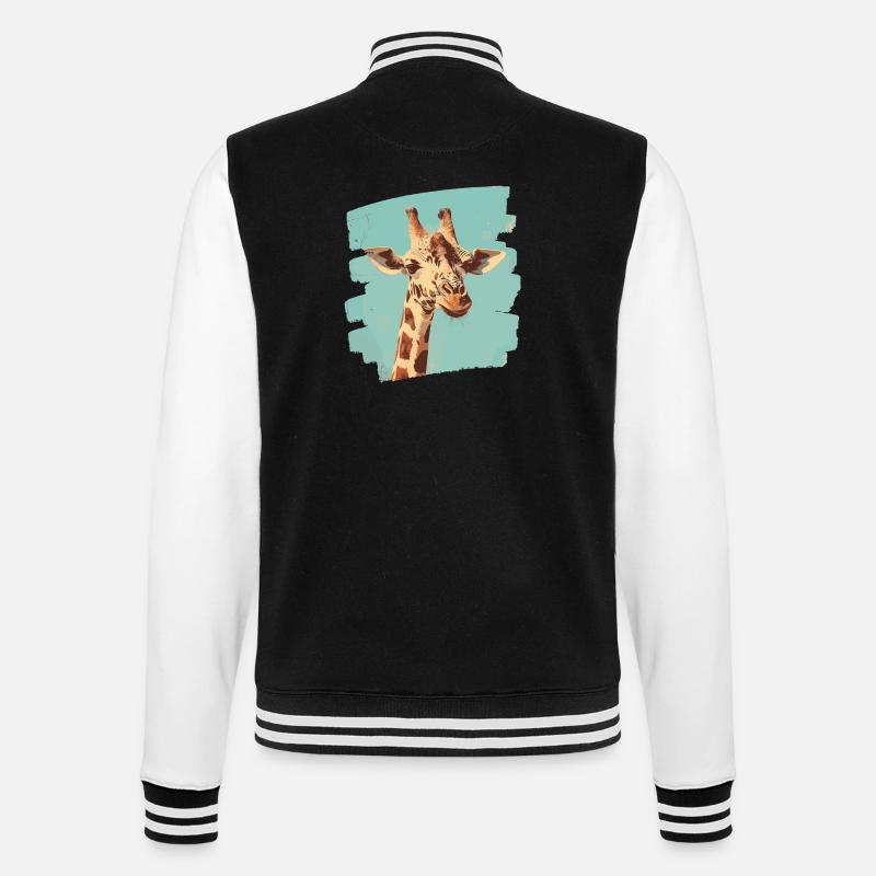 Giraffe - College-Sweatjacke - Schwarz/Weiß