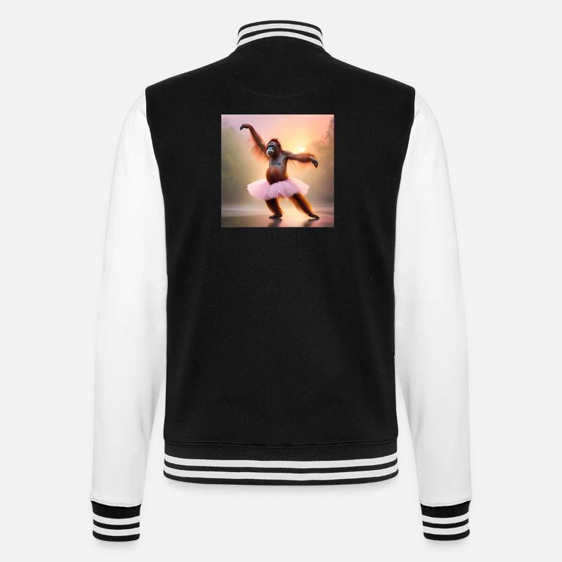 primate, orangutan, monkey - College Sweat Jacket - black/white