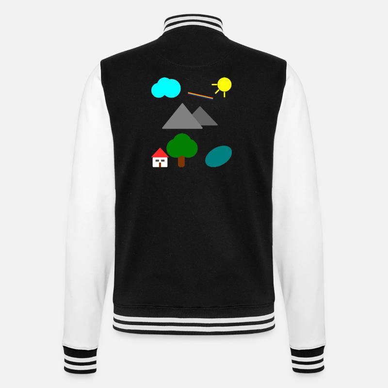 Einfache Landschaft - College-Sweatjacke - Schwarz/Weiß