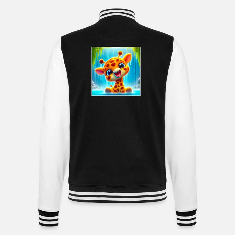 Giraffe - College-Sweatjacke - Schwarz/Weiß