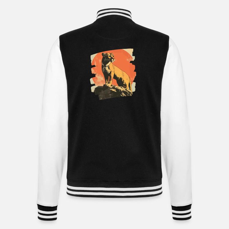 Lion from mountain Retro - College-Sweatjacke - Schwarz/Weiß