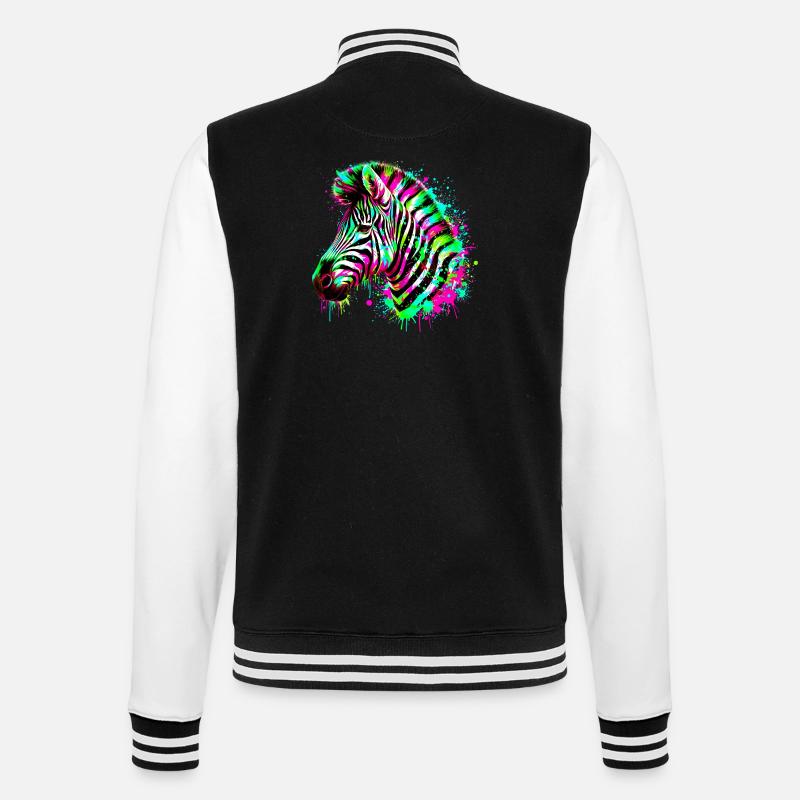 Zebra - College-Sweatjacke - Schwarz/Weiß
