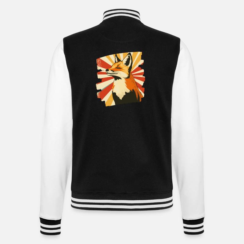 Fox - College Sweat Jacket - black/white
