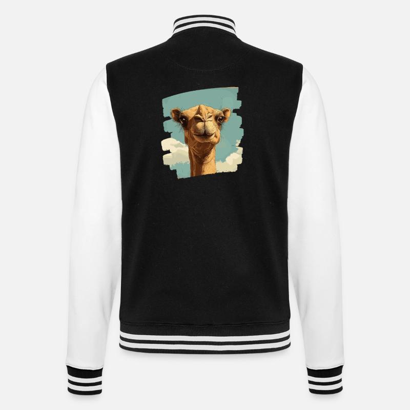 Kamel - College sweatjakke - sort/hvid