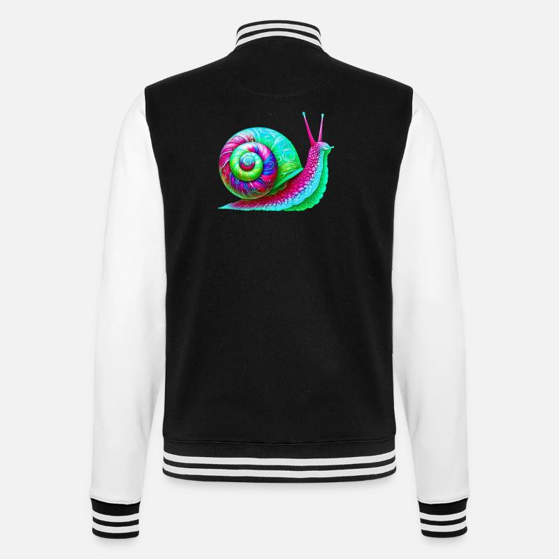 Snail - College Sweat Jacket - black/white