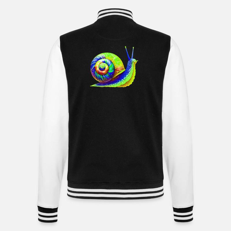 Snail - College Sweat Jacket - black/white