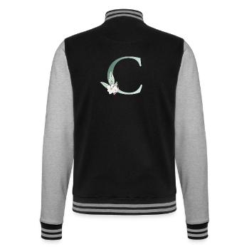 C Monogramme, Floral, Personnalisable - Veste Teddy - noir/gris chiné - Dos - Marisol (170cm)