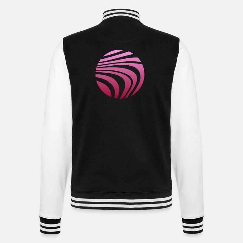 Psychedelic Pattern Pink Gradient - College Sweat Jacket - black/white