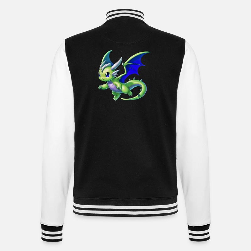 Drache - College-Sweatjacke - Schwarz/Weiß