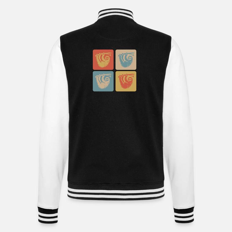 Entspanntes Faultier – Nimm’s locker - College-Sweatjacke - Schwarz/Weiß