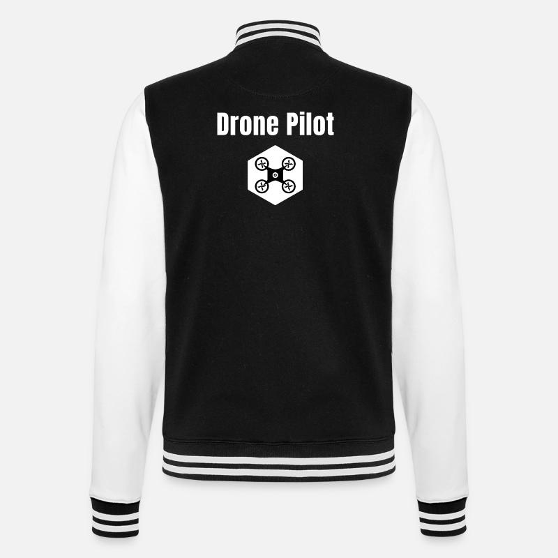 Drone Pilot Hex Tee - College Sweat Jacket - black/white