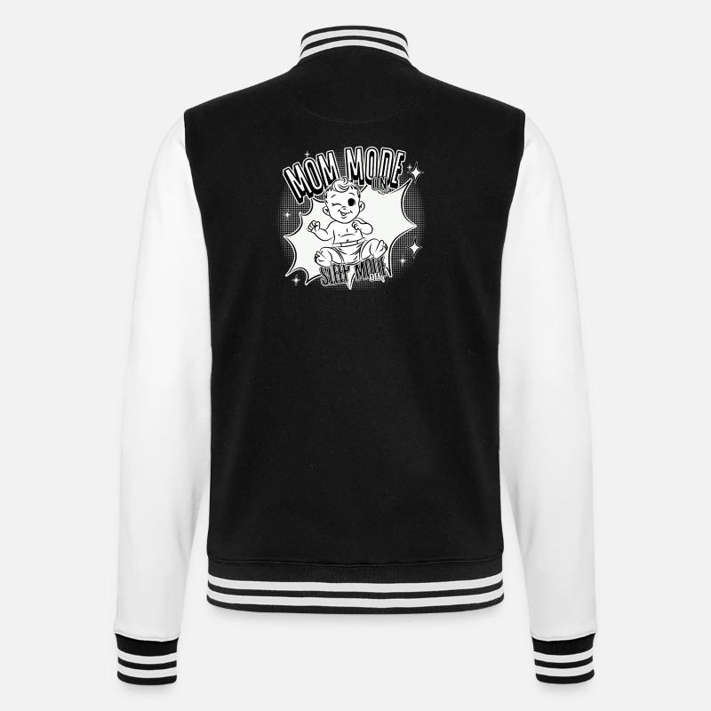Mom Mode On – Sleep Mode Off - College-Sweatjacke - Schwarz/Weiß