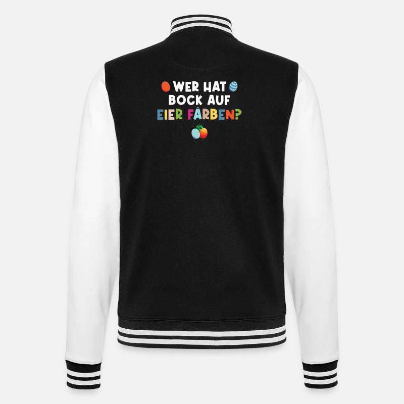 Ostern Eier färben - College-Sweatjacke - Schwarz/Weiß