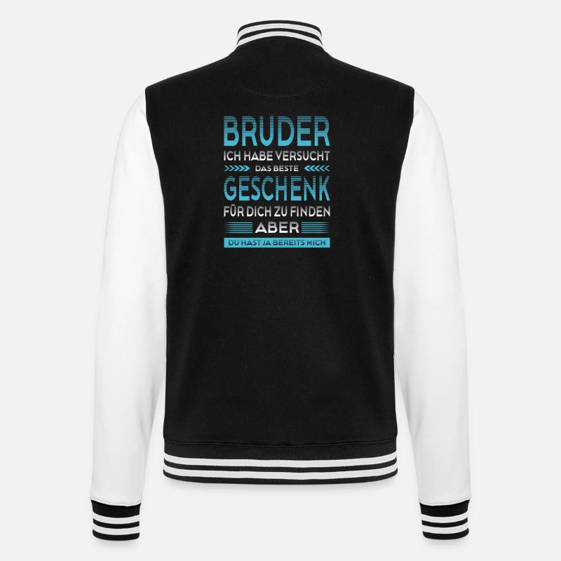 Bruder Bester Bruder Der Welt Geschenke - College-Sweatjacke - Schwarz/Weiß