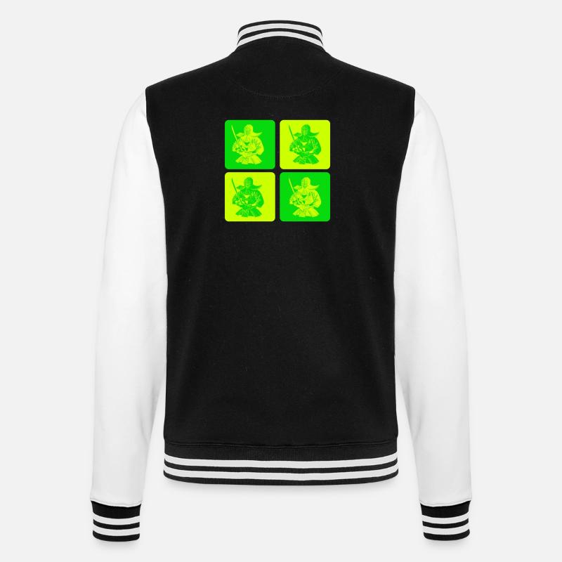 Pop Art Kendo Samurai - College-Sweatjacke - Schwarz/Weiß