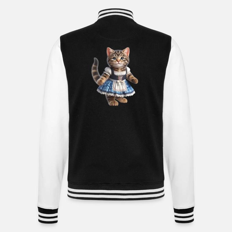 Mignon petit chat en dirndl - Veste Teddy - noir/blanc